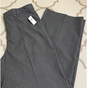Gap easy trouser flat front wide leg charcoal pants, size 14, MSRP $79.99, NWT